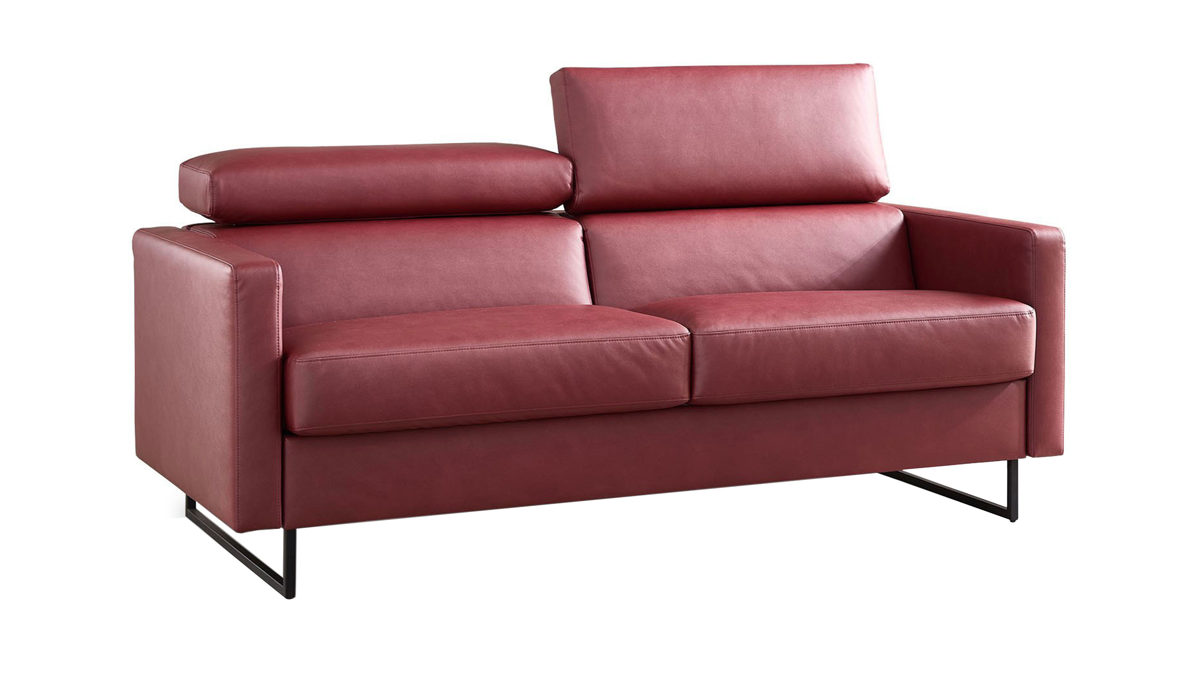 Schlafsofa Bali aus Stoff in Rot Schlafsofa Alina mit Faltbettfunktion roter Bezug 3967 - Liegefläche ca. 140 x 200 cm