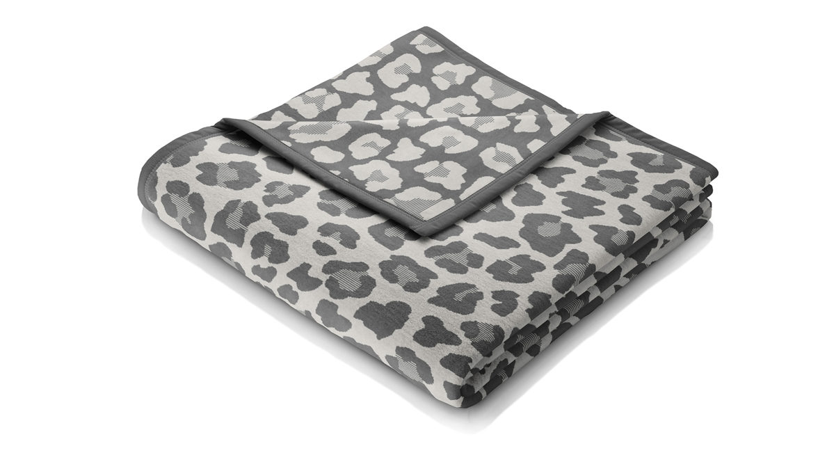 Wohndecke Biederlack® aus Mischgewebe in Grau Biederlack® Wohndecke Cotton Home Leo graues Mischgewebe - ca. 150 x 200 cm