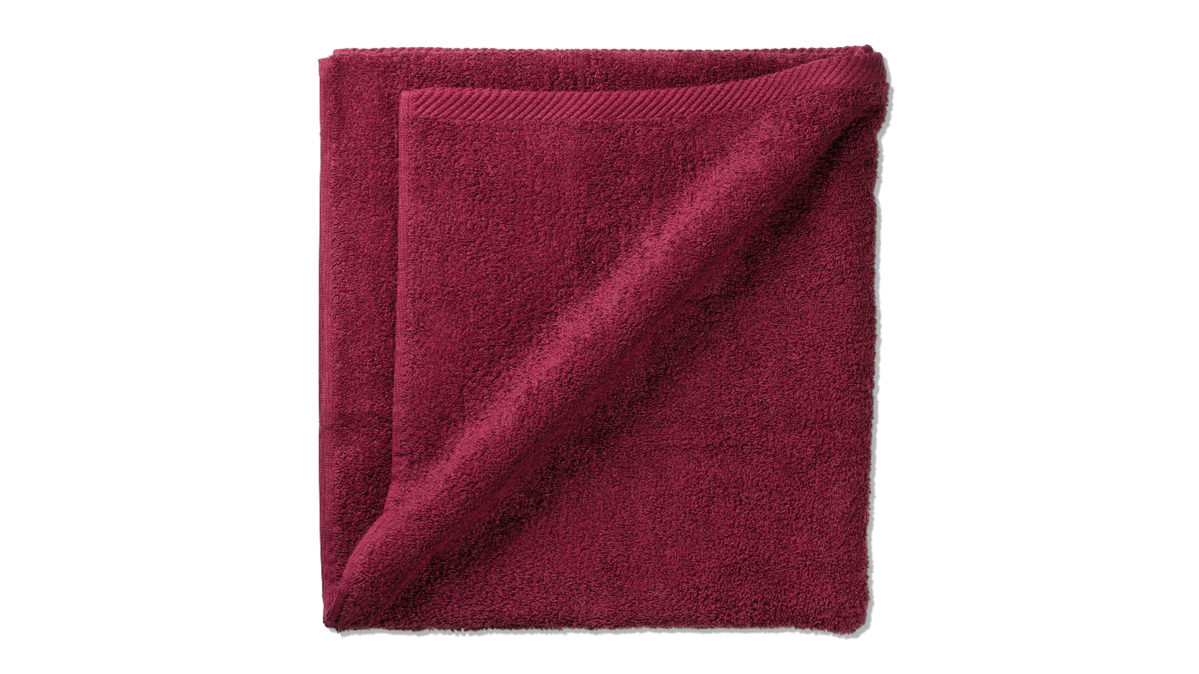 Duschhandtuch Kela | keck & lang aus Naturfaser in Dunkelrot Handtuchserie Ladessa - Duschtuch himbeerrote Baumwolle - ca. 70 x 140 cm