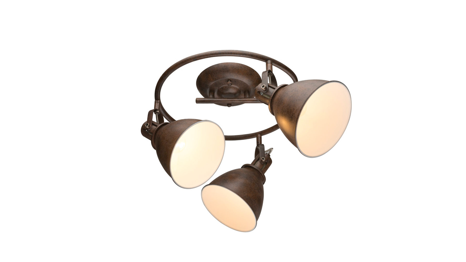 Deckenleuchte Globo lighting aus Metall in Metallfarben Deckenstrahler Giorgio bzw. Deckenleuchte Rost & Weiß – Durchmesser ca. 33 cm
