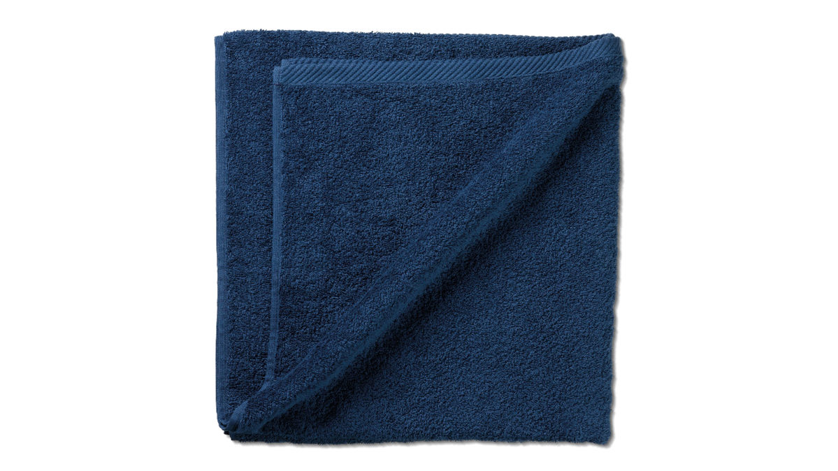 Duschhandtuch Kela | keck & lang aus Naturfaser in Dunkelblau Handtuchserie Ladessa - Duschtuch malvenblaue Baumwolle - ca. 70 x 140 cm