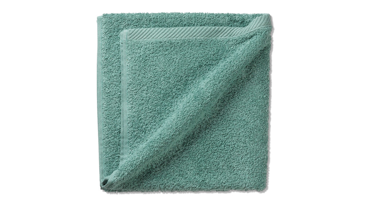 Handtuch Kela | keck & lang aus Naturfaser in Smaragd Handtuchserie Ladessa - Handtuch jadegrüne Baumwolle - ca. 50 x 100 cm
