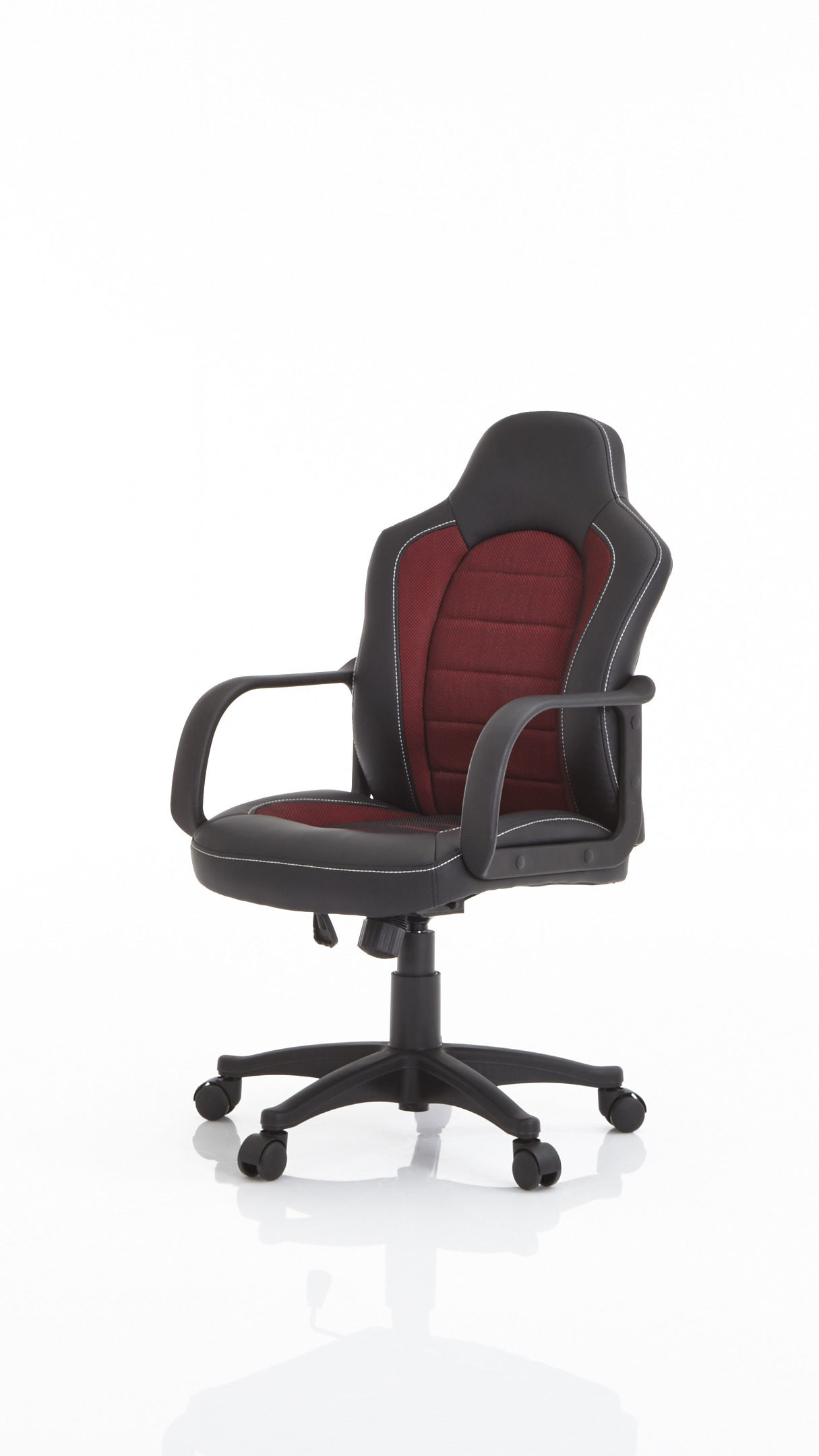 Chefsessel Duo collection aus Kunstleder in Rot Chefsessel als bequemes Büromöbel schwarze & karminrote Bezugkombination