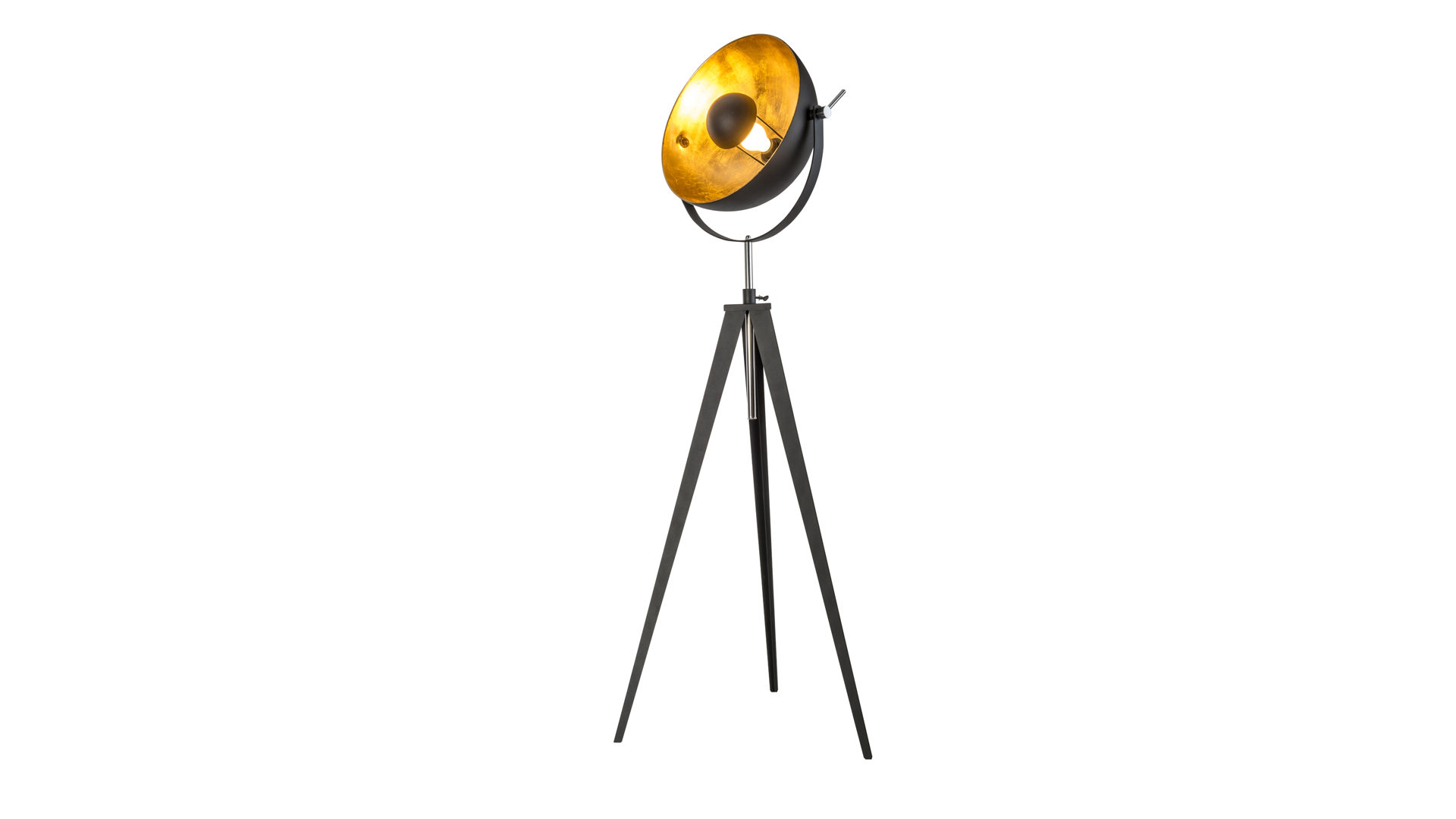 Stehleuchte Art home - nino leuchten aus Metall in Schwarz Nino Stativ-Stehleuchte Bowy bzw. Stehlampe Schwarz & Gold – Höhe ca. 180 cm