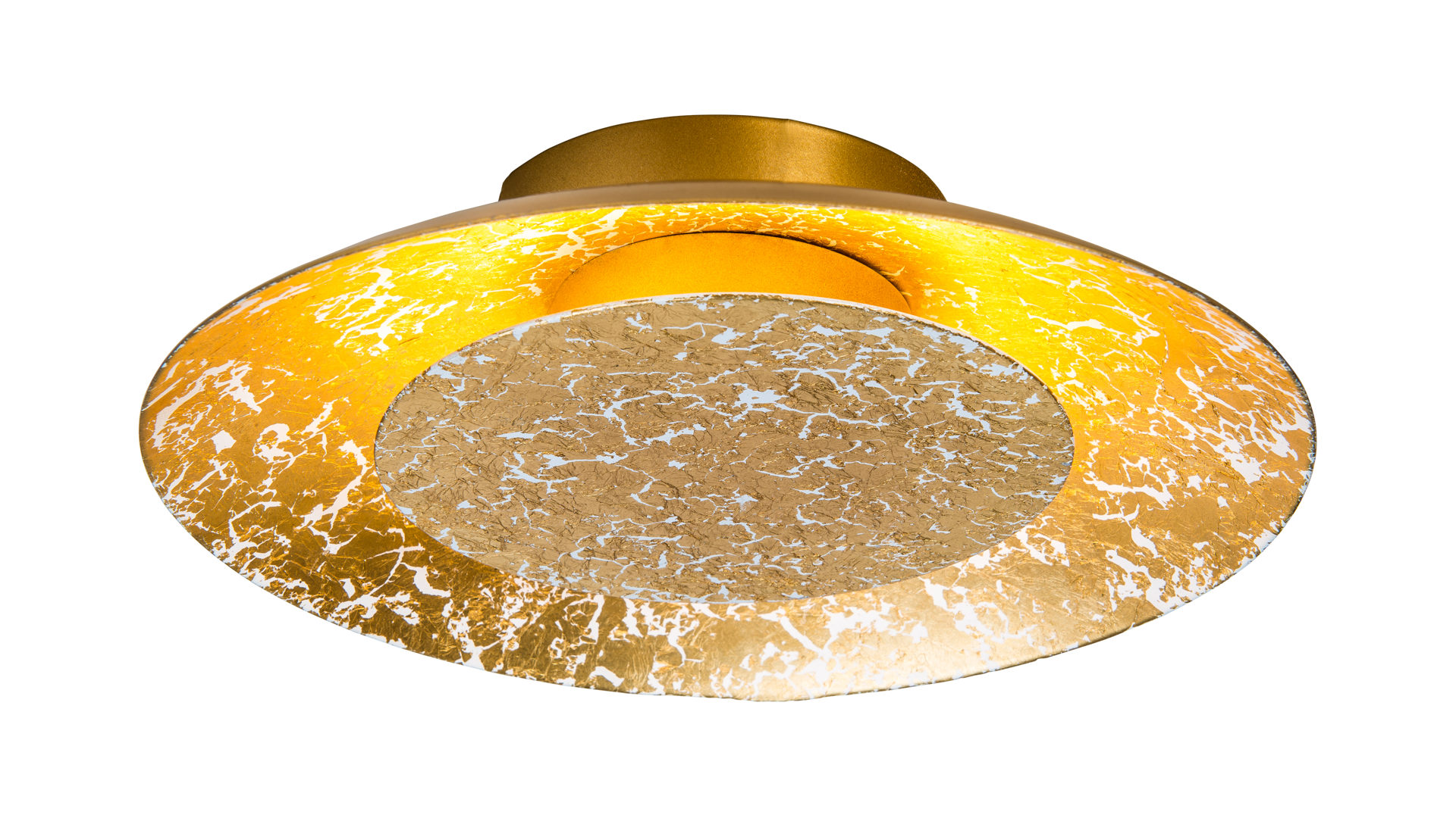 Deckenleuchte Art home - nino leuchten aus Metall in Metallfarben Nino LED-Deckenleuchte Dalia Gold – Durchmesser ca. 22 cm