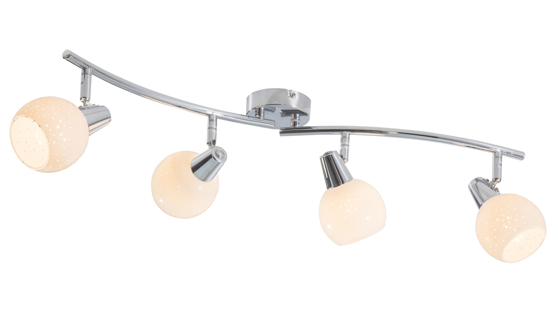 Deckenleuchte Art home - nino leuchten aus Metall in Weiß Nino LED-Spotleuchte Doxy chromfarben & weißes Diamond-Glas – Länge ca. 70 cm