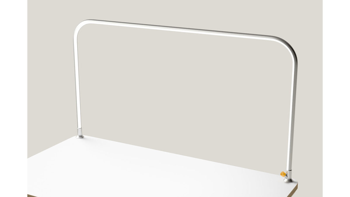 Schreibtischleuchte Poptop aus Aluminium Kunststoff in Aluminium popsnap Schreibtischlampe für poptop Kinderschreibtisch Aluminium gestrahlt, inkl. Handyhalterung