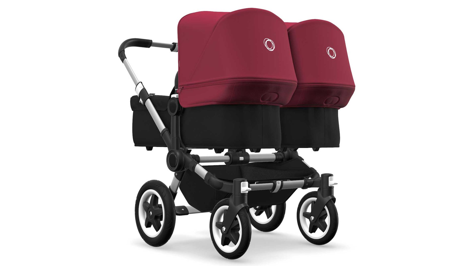 Babyzimmer Bugaboo in Rot Schwarz Silberfarben Bugaboo Donkey 2 Twin Alu-Schwarz RUBINROT komplett 180110ZW14, 180117ZW01, 180311RR01, 180119ZW01, 180112ZW04, 180118ZW01, 180116ZW01