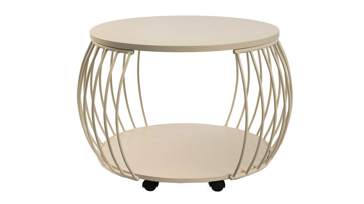 Couchtisch M2 kollektion aus MDF in Creme Couchtisch Taiwan 2 Cremeweiß - Durchmesser ca. 80 cm