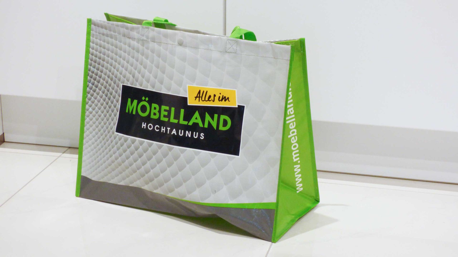 Haushaltswaren Möbelland hochtaunus aus Kunststoff in Grün Schwarz Weiß Grau Möbelland Hochtaunus Tasche Einkaufstasche