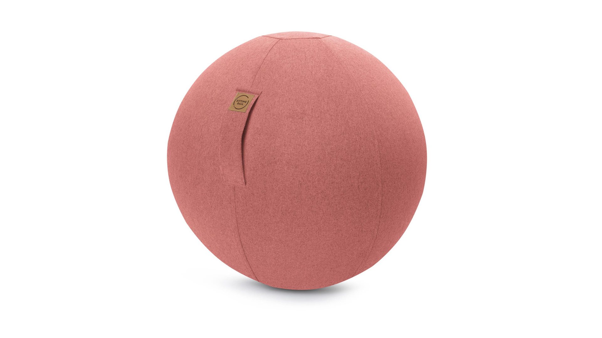Sitzball Magma sitting point aus Stoff in Pink SITTING POINT Sitting Ball Felt lachsfarbener Bezug – Durchmesser ca. 65 cm