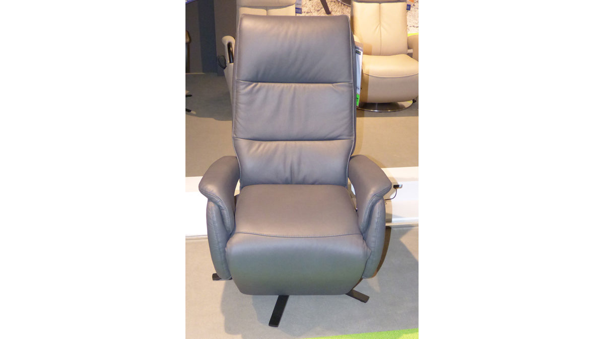 Relaxsessel Steinpol polsteria aus Leder Metall in Anthrazit Schwarz STEINPOL TV-Sessel Relaxa Feeling HV Smartline Leder Evita anthrazit & Sternfuß schwarz