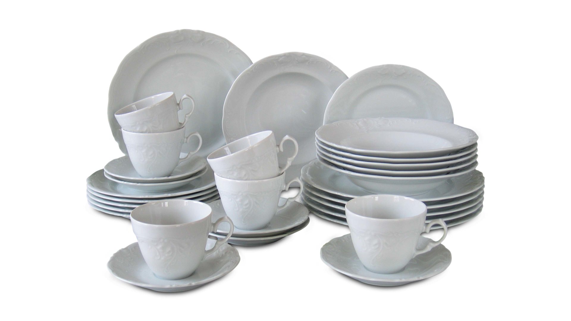 Silvia Kaffeeservice Geschirr Set 18tlg für 6 Personen Porzellan CreaTable 17973