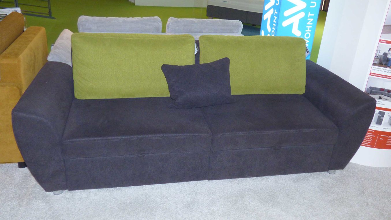 Schlafsofa Poco | steinpol aus Stoff in Schwarz Grün POCO Schlafsofa Westpoint XC 180 x 210 cm, Funktionssofa Bezug 20953 Paris schwarz & chromfarbene Metallüße