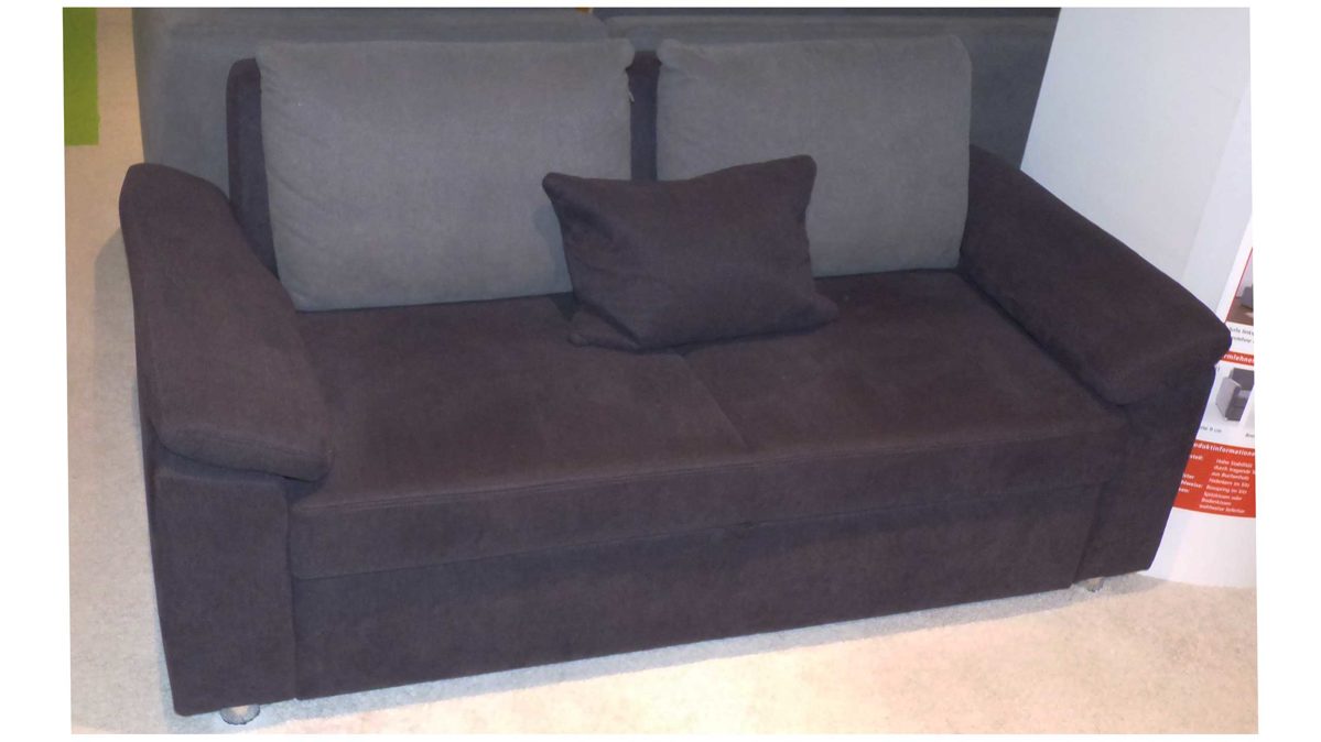 Schlafsofa Poco | steinpol aus Stoff in Schwarz Grau POCO Schlafsofa Westpoint XC 140 x 210 cm, Funktionssofa Bezug 20953 Paris schwarz & chromfarbene Metallüße
