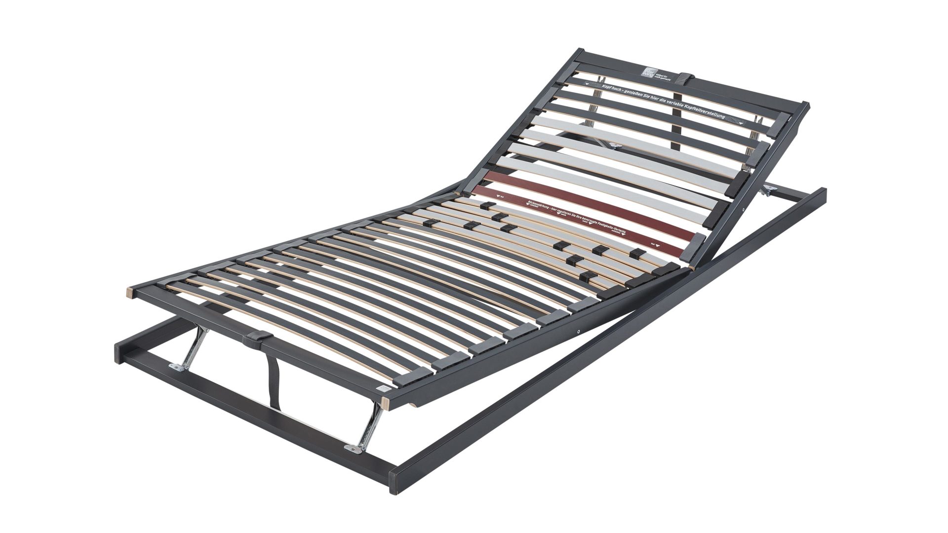Lattenrost Interliving aus Holz in Grau Interliving Lattenrost Serie 1941 mit manuellen Funktionen manuelle Rücken- & Fußteilverstellung – Liegefläche ca. 100 x 190 cm