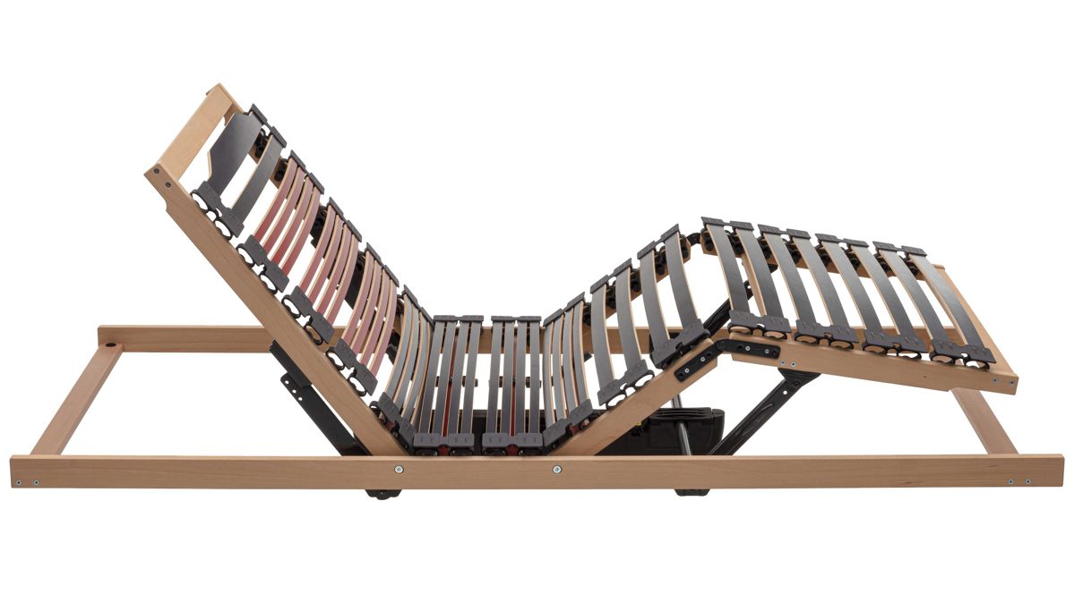 Lattenrost Interliving aus Holz in Holzfarben Interliving Lattenrost Serie 1953 - V6385 zweifach motorisch mit Funk-Fernbedienung – Liegefläche ca. 100 x 200 cm