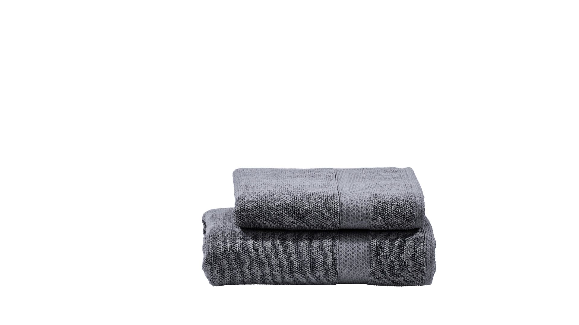 Handtuch-Set Done® be different aus Stoff in Anthrazit DONE® Handtuch-Set Deluxe - exklusive Heimtextilien anthrazitfarbene Baumwolle – zweiteilig