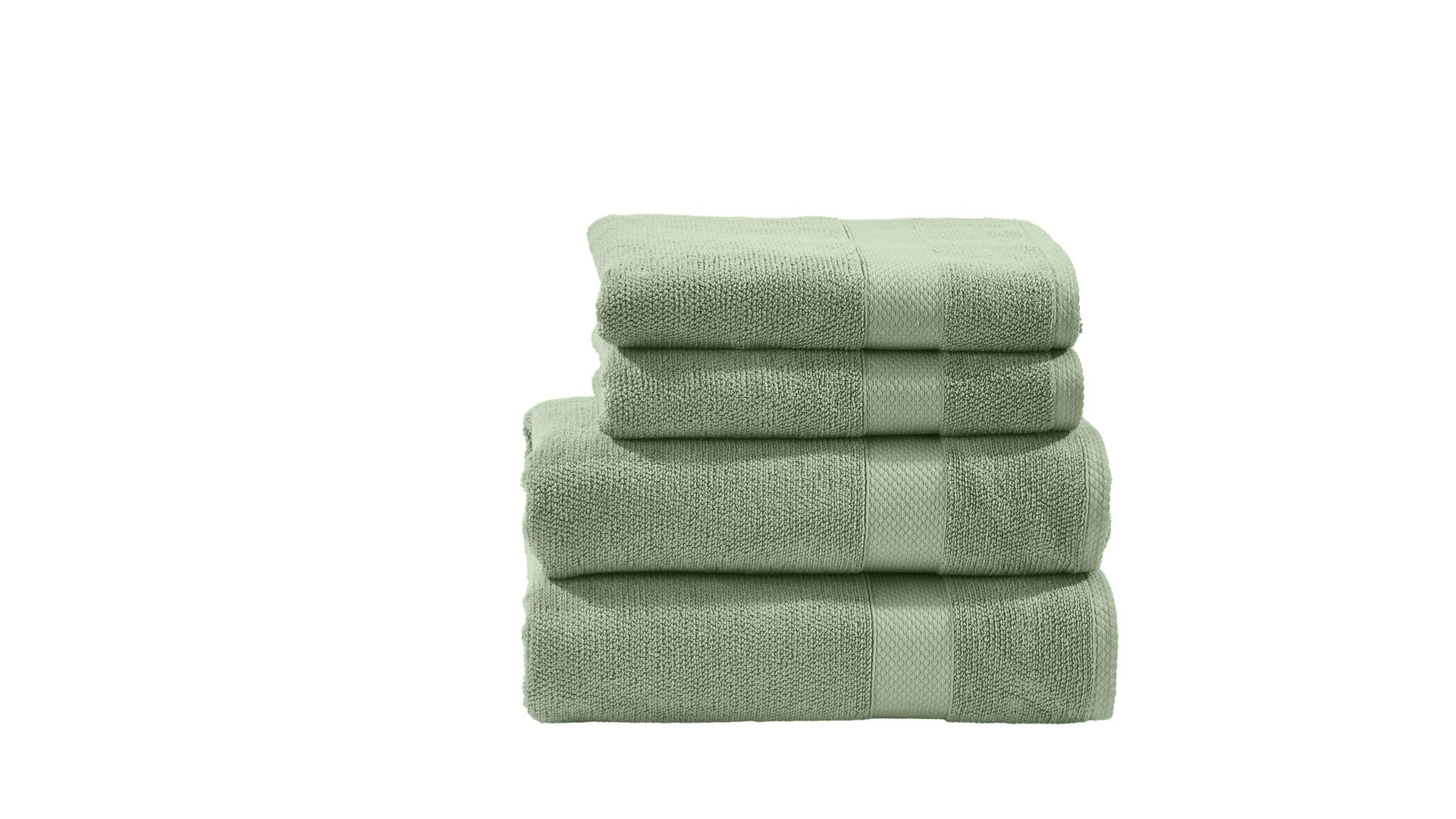 Handtuch-Set Done® be different aus Stoff in Pastell DONE® Handtuch-Set Deluxe eisbergfarbene Baumwolle – vierteilig