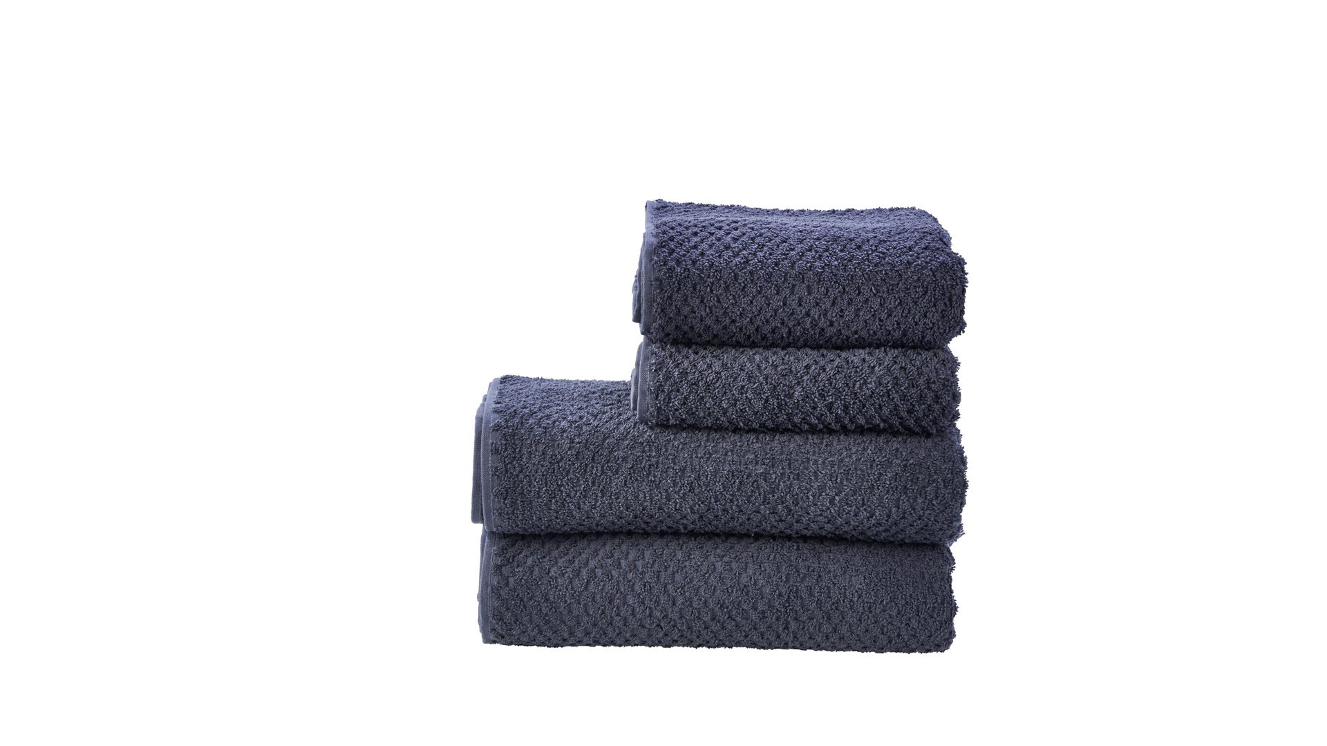 Handtuch-Set Done® be different aus Stoff in Anthrazit DONE® Handtuch-Set Provence Honeycomb anthrazitfarbene Baumwolle  – vierteilig
