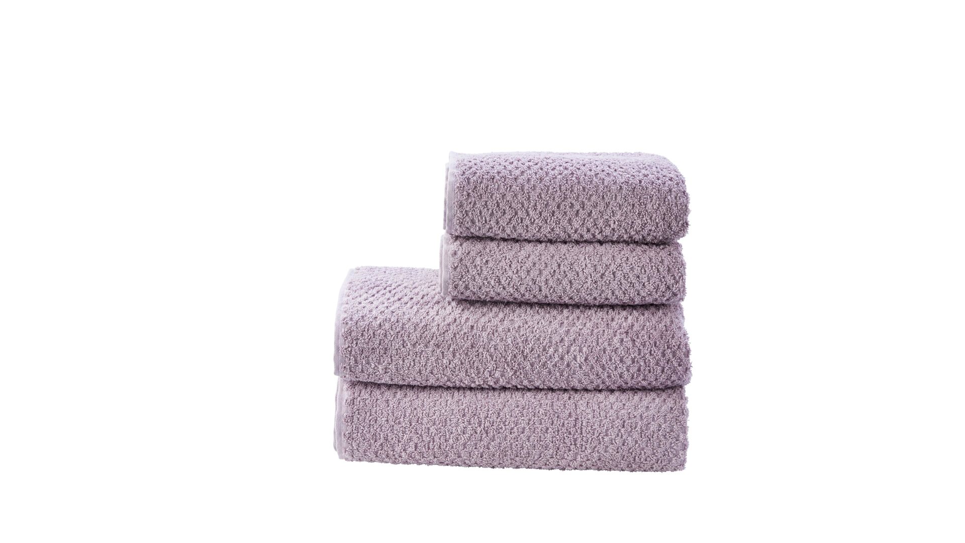 Handtuch-Set Done.® aus Stoff in Pastell done.® Handtuch-Set Provence Honeycomb altrosafarbene Baumwolle – vierteilig
