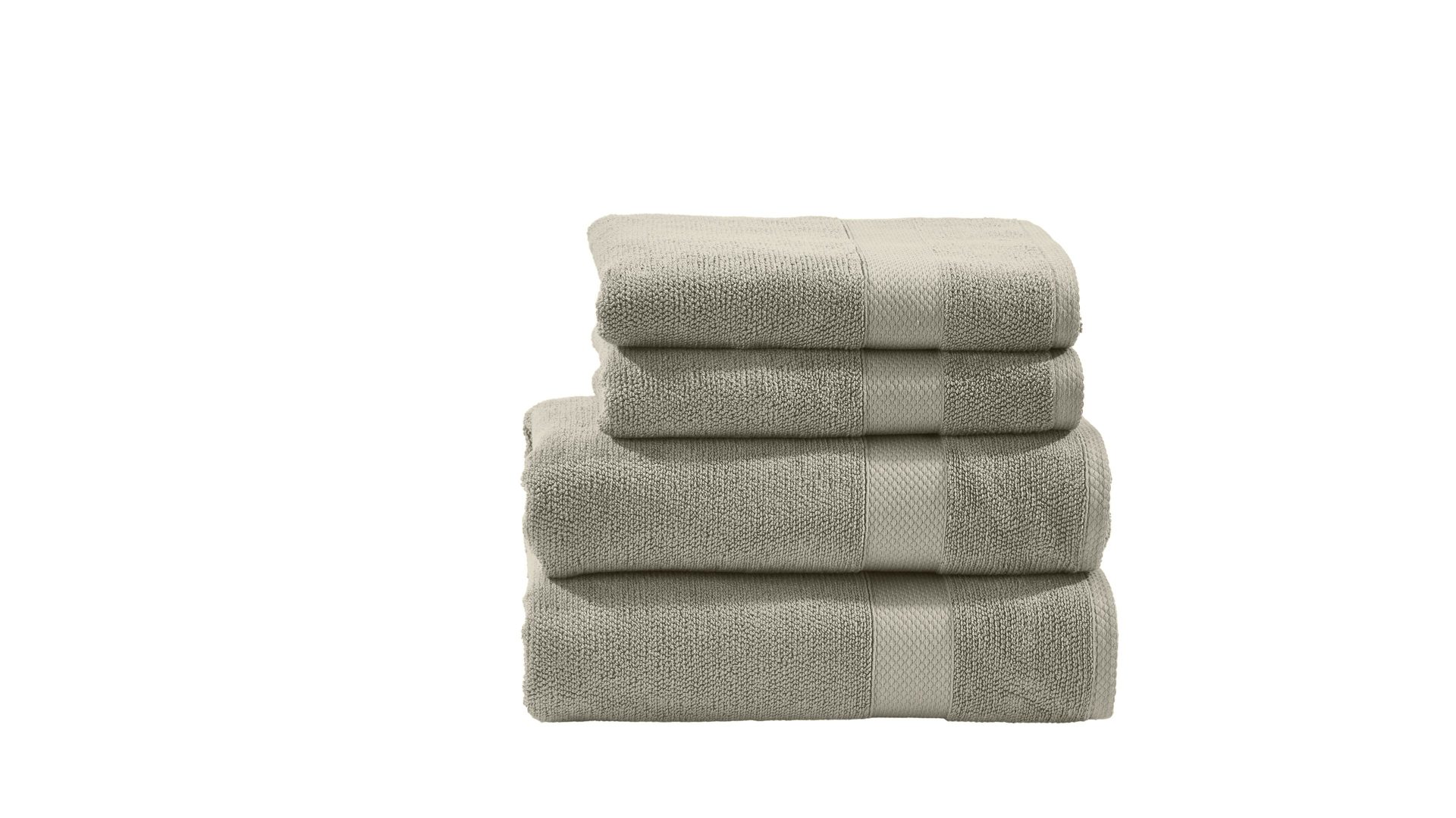 Handtuch-Set Done® be different aus Stoff in Beige DONE® Handtuch-Set Deluxe - Heimtextilien taupefarbene Baumwolle – vierteilig