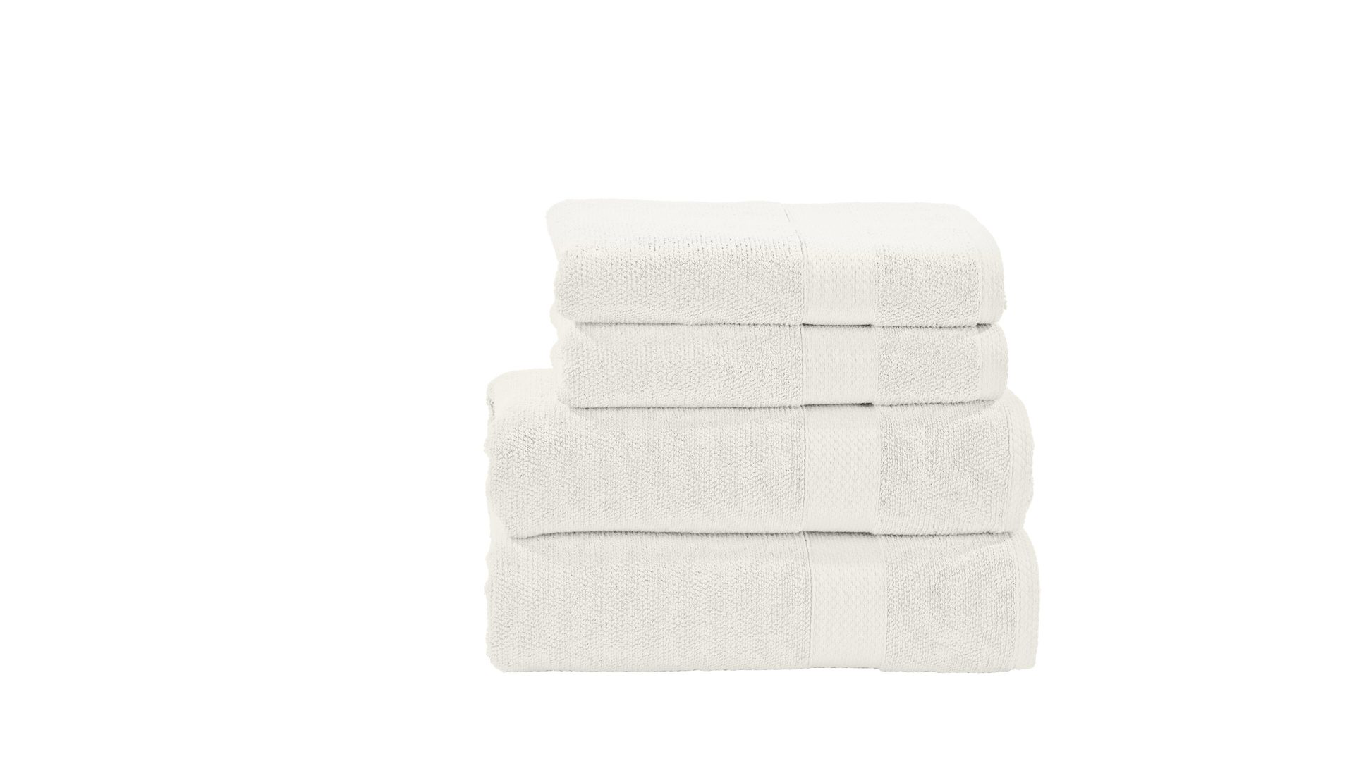 Handtuch-Set Done.® be different aus Stoff in Weiß DON.E® Handtuch-Set Deluxe weiße Baumwolle – vierteilig