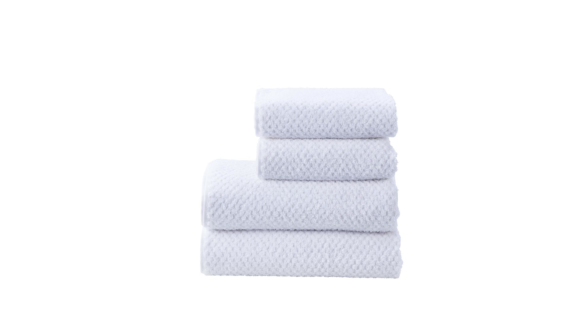 Handtuch-Set Done.® be different aus Stoff in Weiß DONE.® Handtuch-Set Provence Honeycomb weiße Baumwolle – vierteilig