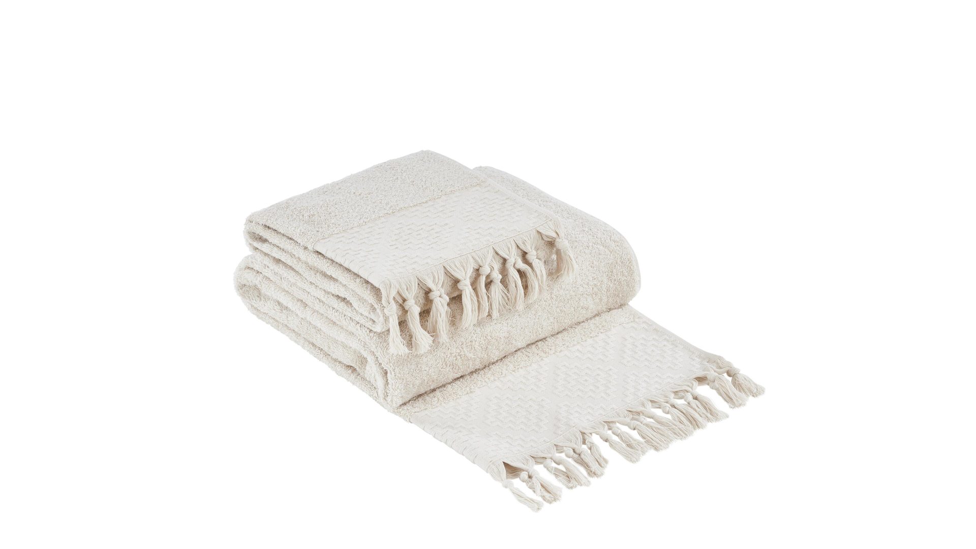 Handtuch-Set Done.® be different aus Stoff in Beige DONE.® Handtuch-Set Provence Boheme - Heimtextilien beige Baumwolle  – zweiteilig