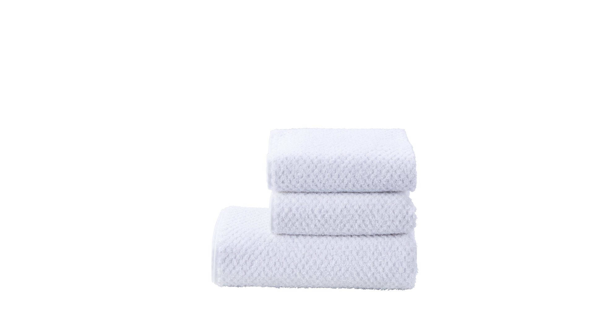 Handtuch-Set Done.® aus Stoff in Weiß done.® Handtuch-Set Provence Honeycomb weiße Baumwolle – dreiteilig