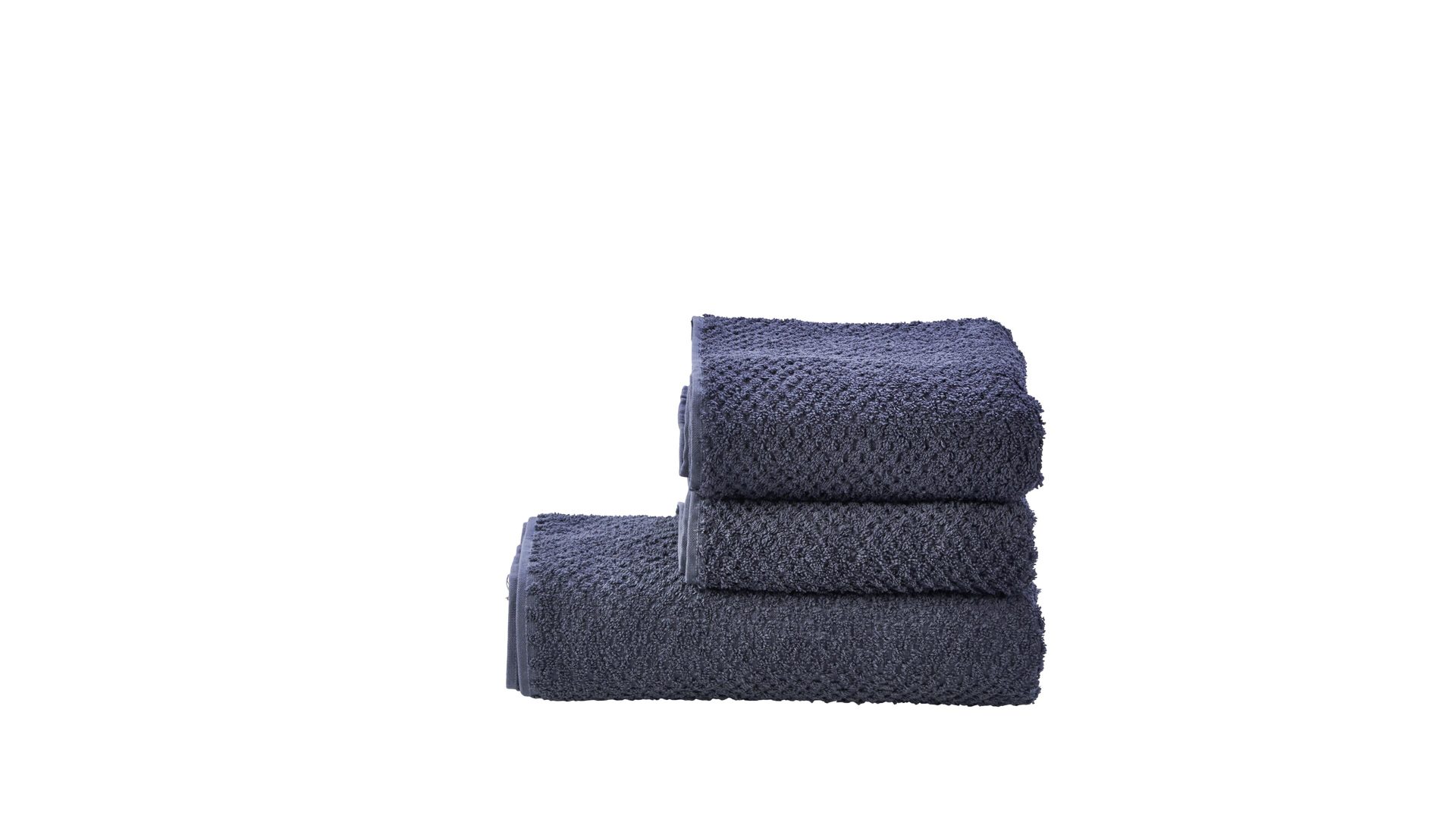 Handtuch-Set Done® be different aus Stoff in Anthrazit DONE® Handtuch-Set Provence Honeycomb - Heimtextilien anthrazitfarbene Baumwolle  – dreiteilig
