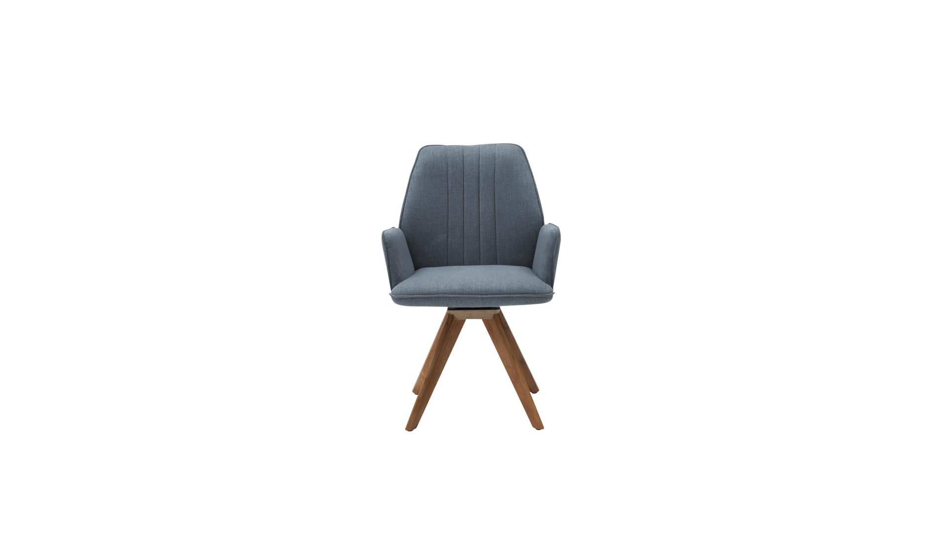 Polsterstuhl Niehoff sitzmÖbel il aus Stoff in Blau Interliving Esszimmer Serie 5102 – Armlehn-Schalenstuhl mit Drehfunktion aquafarbener Bezug Tirol 484 & Wildeichefüße