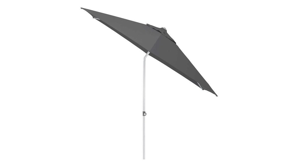 Sonnenschirm Kettler aus Aluminium Mikrofaser in Anthrazit Silber KETTLER Sonnenschirm EASY PUSH, Stockschirm Polyester anthrazit, Aluminium silber - rund ca. 270 cm