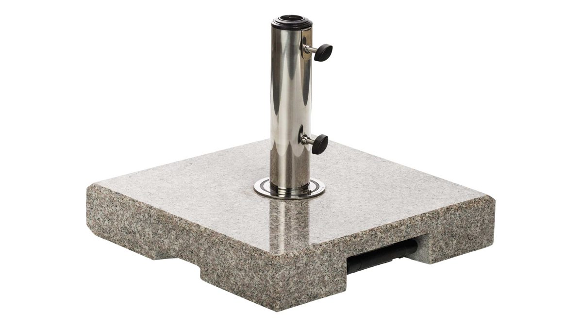 Schirmständer Kettler aus Metall Stein in Grau KETTLER Schirmständer EASY STAND, Sonnenschirmständer Granit grau, mit Click-System, ca. 45 x 45 x 8 cm