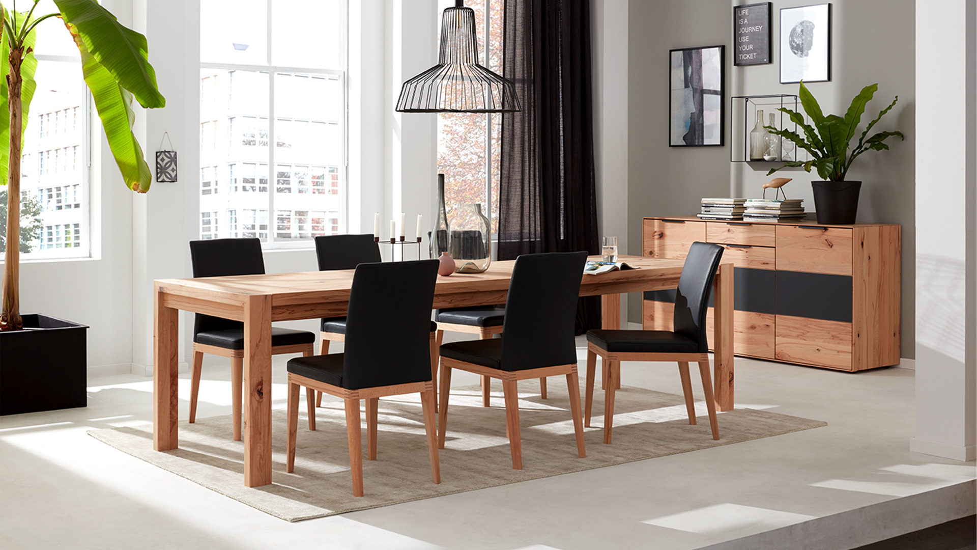 Auszugtisch Decker | il aus Holz in Holzfarben Interliving Wohnzimmer Serie 2005 – Auszugtisch Asteiche – ca. 200-300 x 90 cm