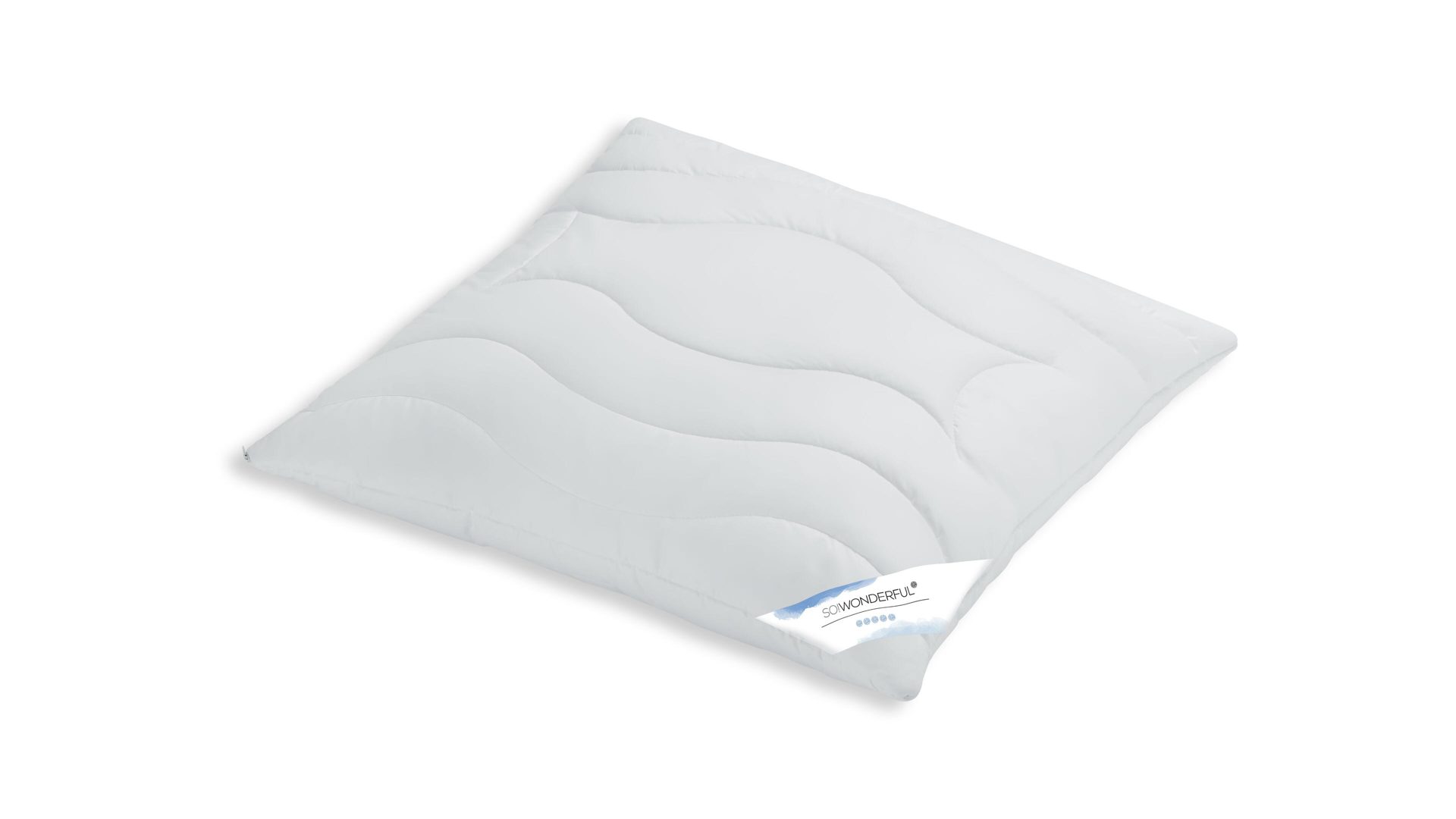 Kopfkissen SO!WONDERFUL aus Stoff in Weiß SO!WONDERFUL Faserkissen Exclusiv Hollofil Spring, 800 g – ca. 80 x 80 cm
