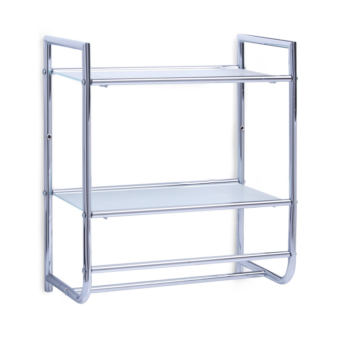 Wandregal Zeller present aus Metall in Metallfarben Badezimmer-Wandregal verchromtes Metall & Glas - Länge ca. 43 cm