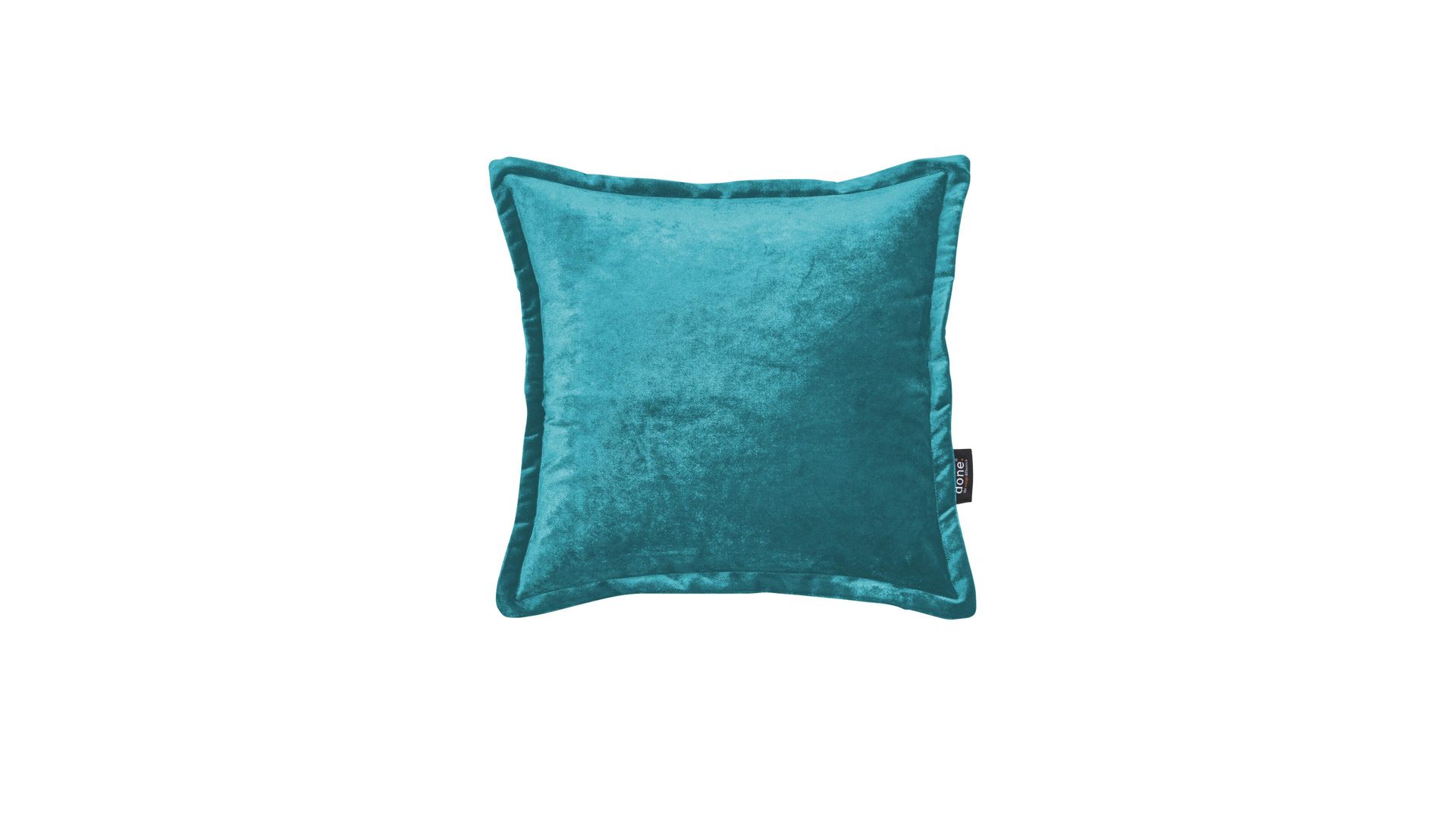 Kissenbezug /-hülle Done by karabel home company aus Stoff in Blau Done Kissenhülle Cushion Glam aquafarbener Samt - ca. 45 x 45 cm