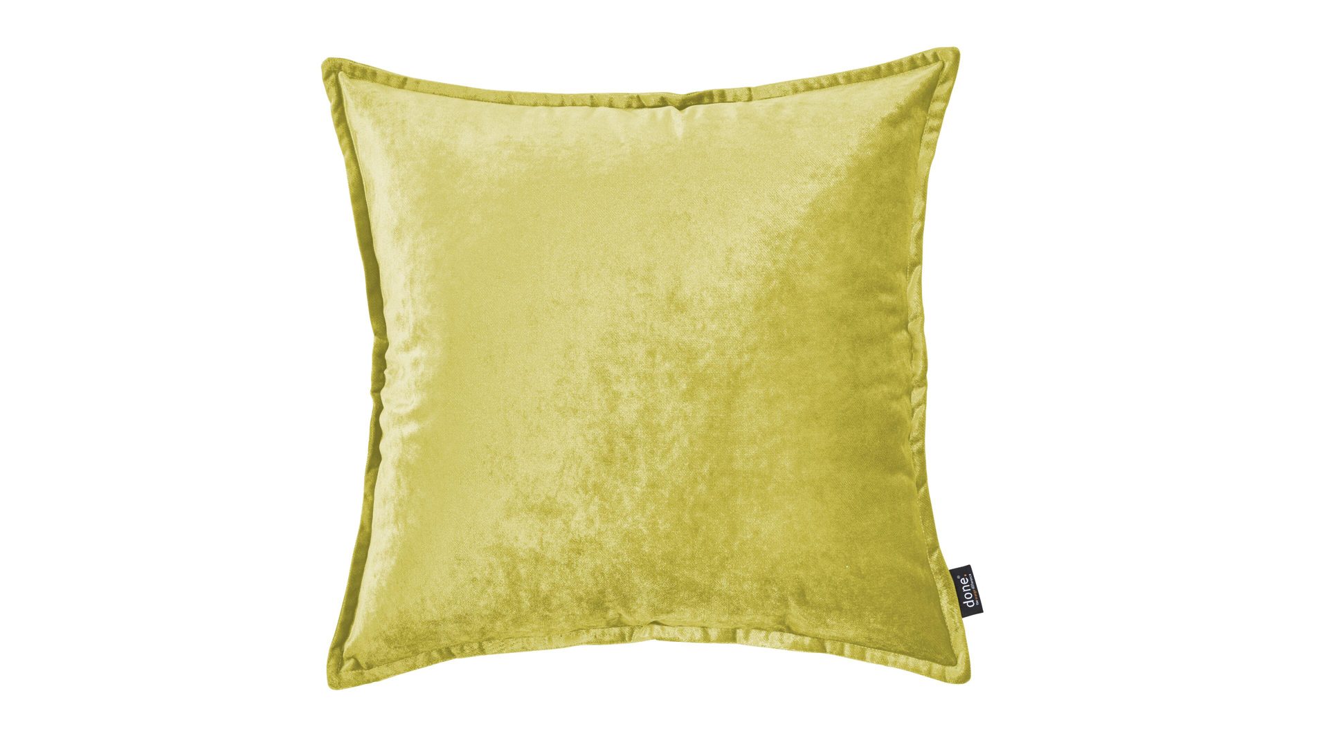 Kissenbezug /-hülle Done® be different aus Stoff in Hellgrün DONE® Kissenhülle Cushion Glam apfelgrüner Samt – ca. 65 x 65 cm