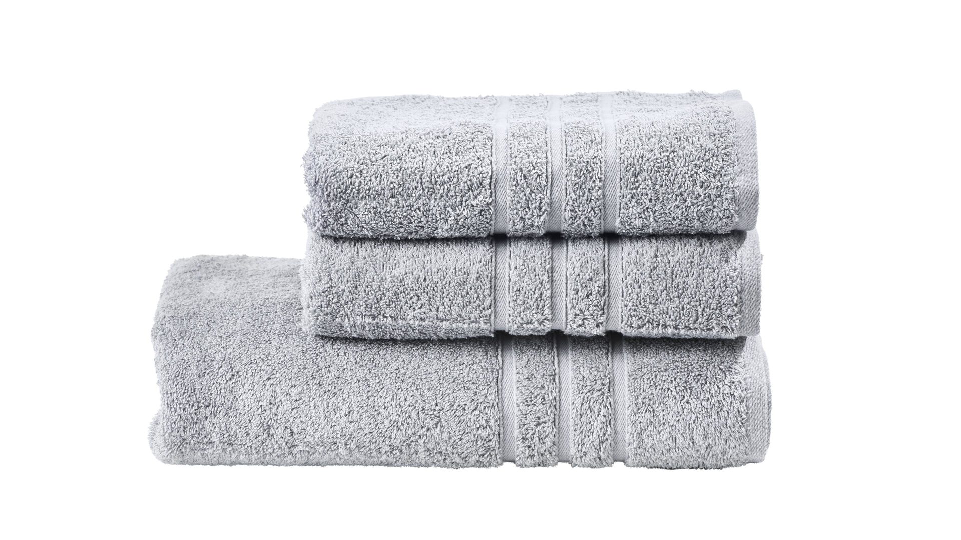 Handtuch-Set Done® be different aus Stoff in Hellgrau DONE® Handtuch-Set Daily Uni silberfarbene Baumwolle – dreiteilig