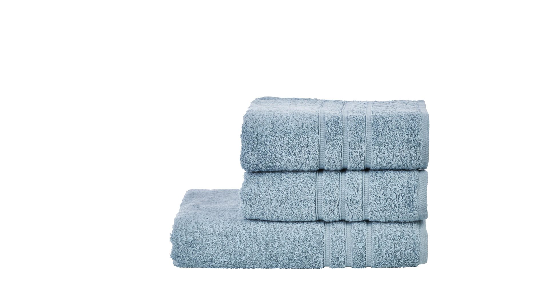 Handtuch-Set Done.® be different aus Stoff in Hellblau DONE.® Handtuch-Set Daily Uni oceanfarbene Baumwolle – dreiteilig