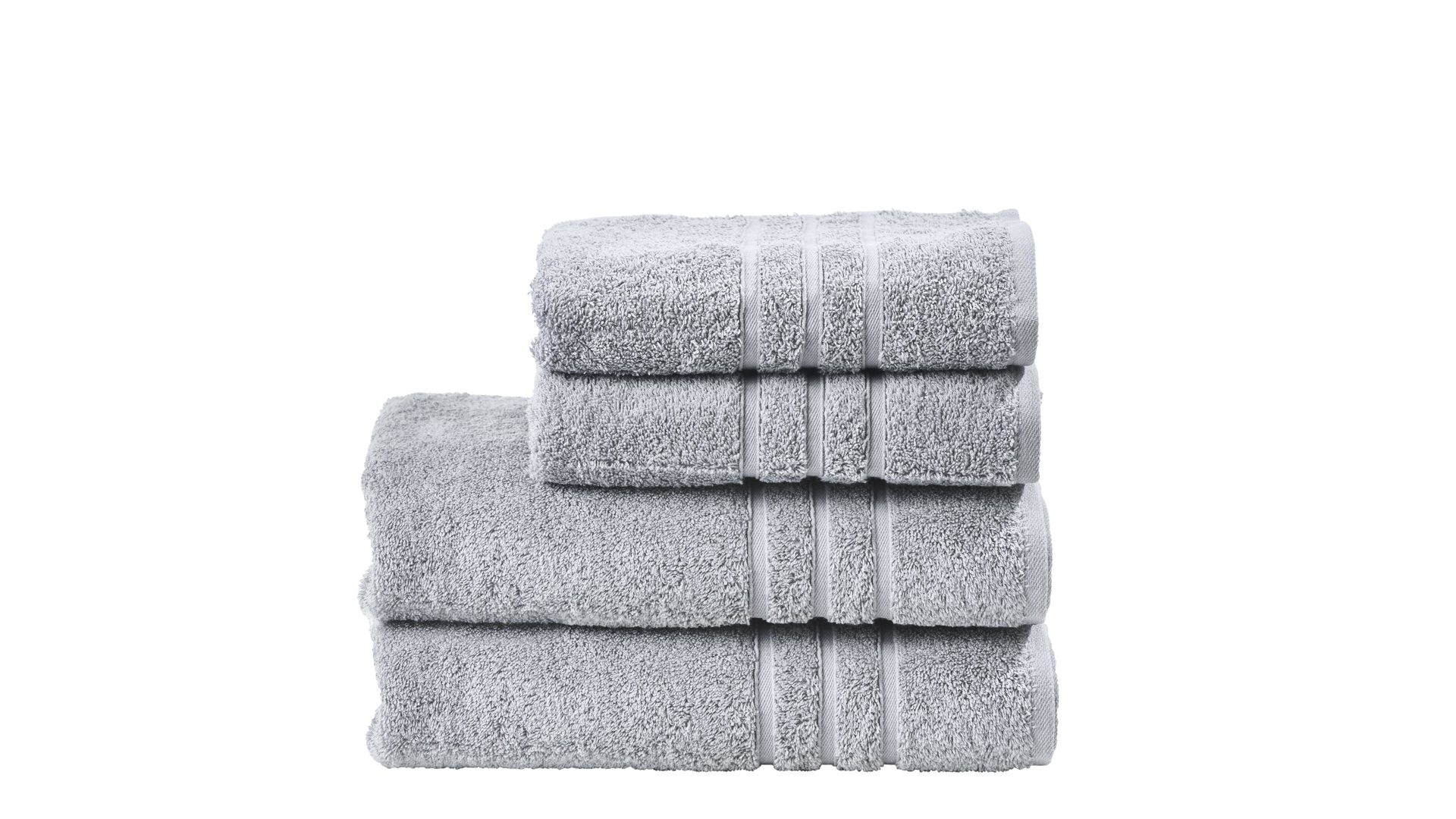 Handtuch-Set Done.® be different aus Stoff in Hellgrau DONE.® Handtuch-Set Daily Uni silberfarbene Baumwolle – vierteilig