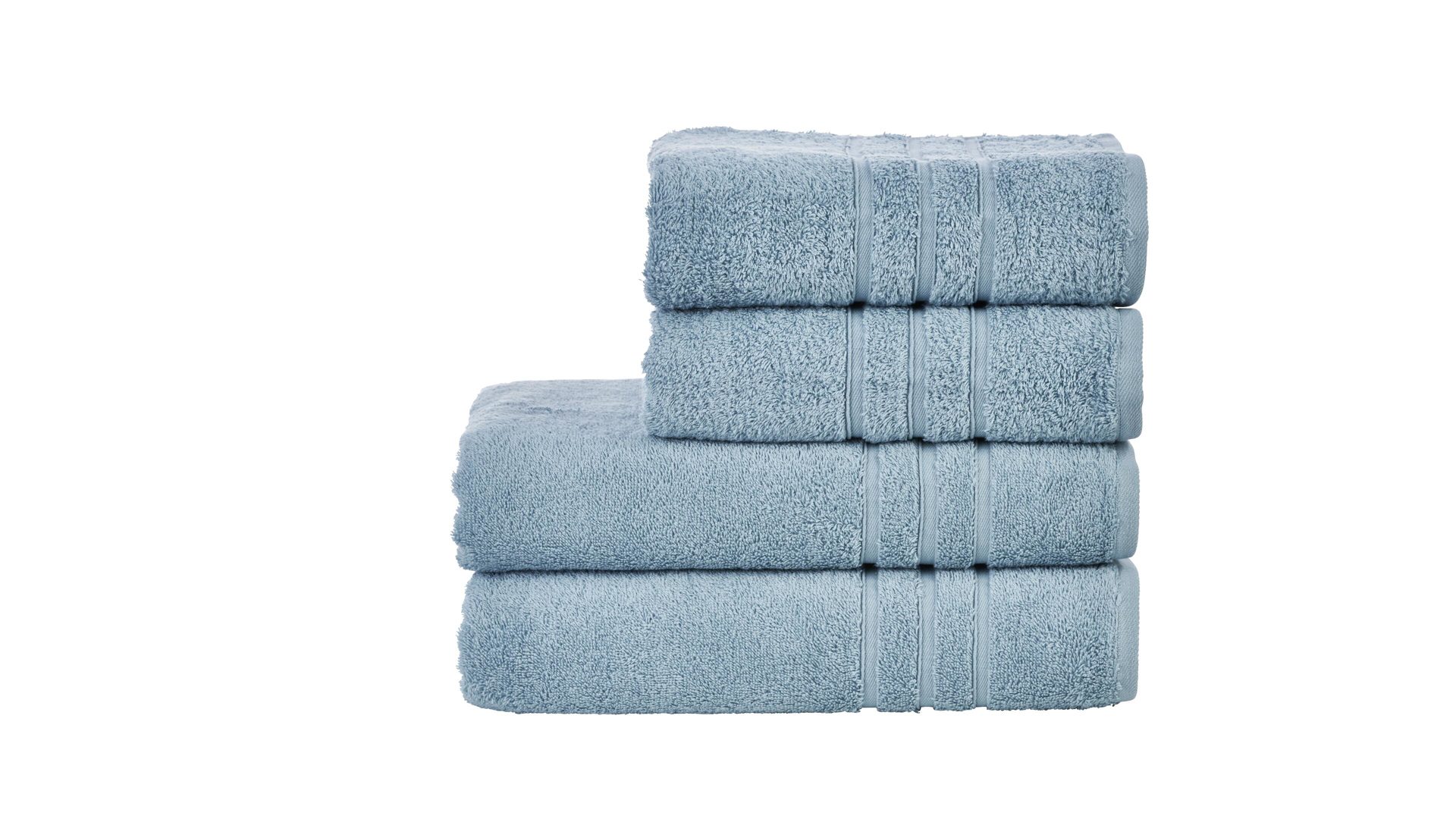 Handtuch-Set Done® be different aus Stoff in Blau DONE® Handtuch-Set Daily Uni oceanfarbene Baumwolle – vierteilig