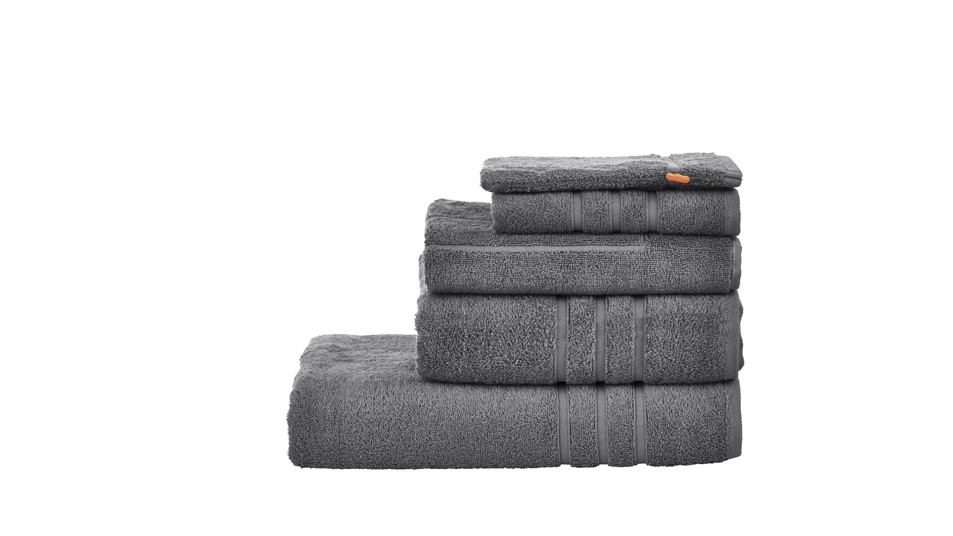 Handtuch-Set Done.® aus Stoff in Anthrazit done.® Handtuch-Set Daily Uni anthrazitfarbene Baumwolle – fünfteilig