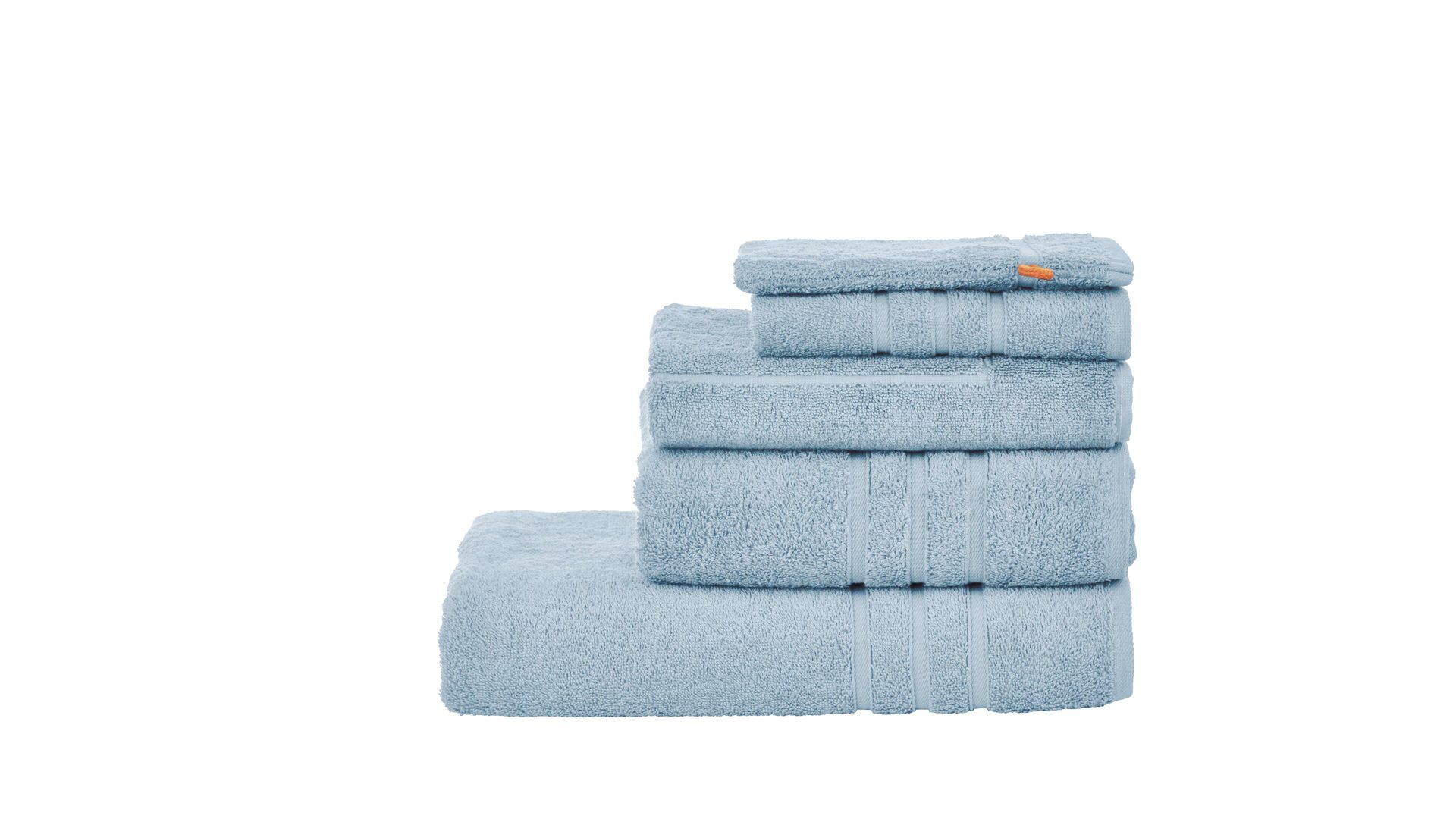 Handtuch-Set Done® be different aus Stoff in Hellblau DONE® Handtuch-Set Daily Uni oceanfarbene Baumwolle – fünfteilig