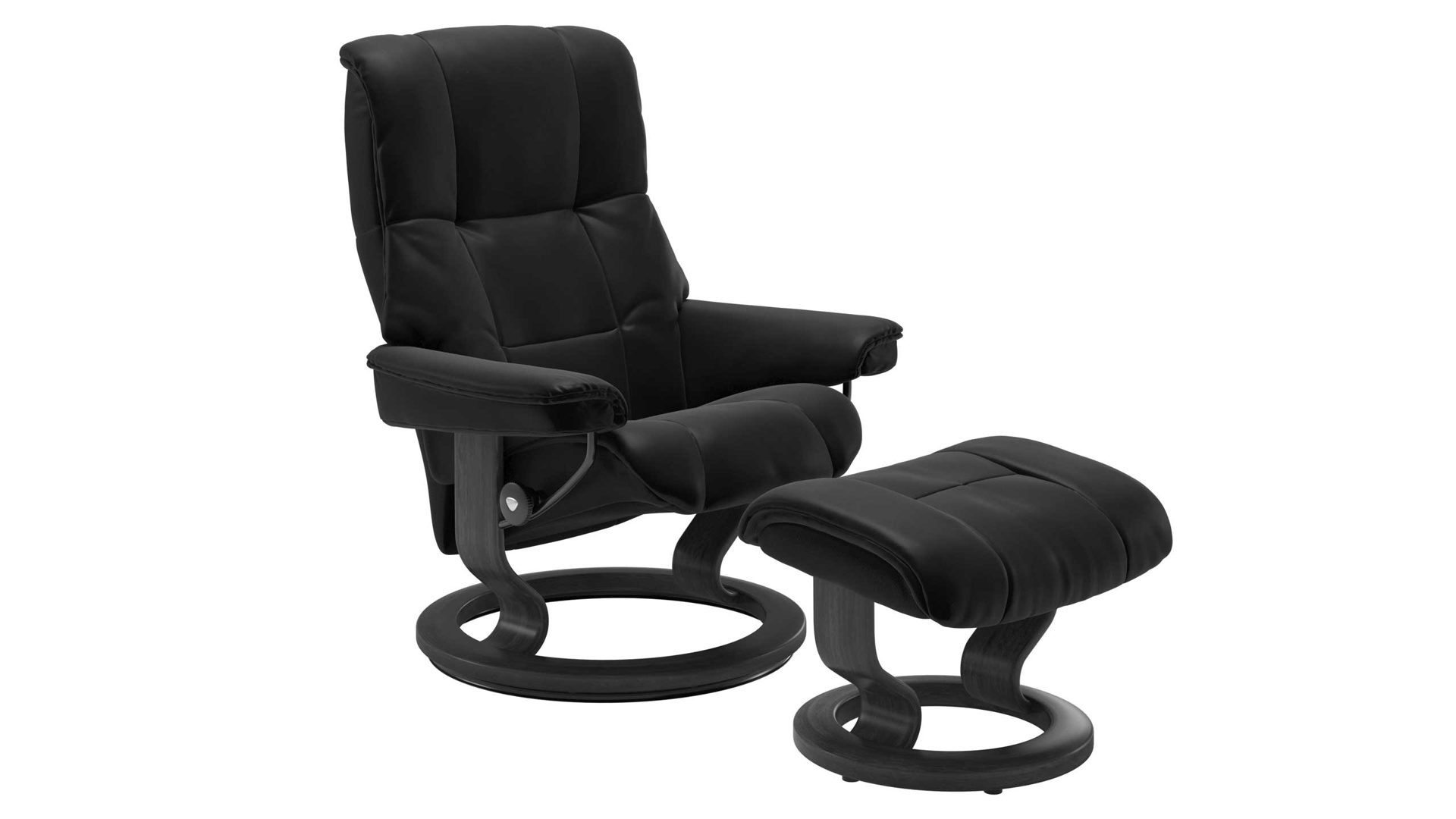 Sessel Ekornes aus Leder in Schwarz Dunkelgrau Stressless MAYFAIR M Classic Relax-Sessel und Hocker Leder Classic Grey, Medium, Leder Batick Black