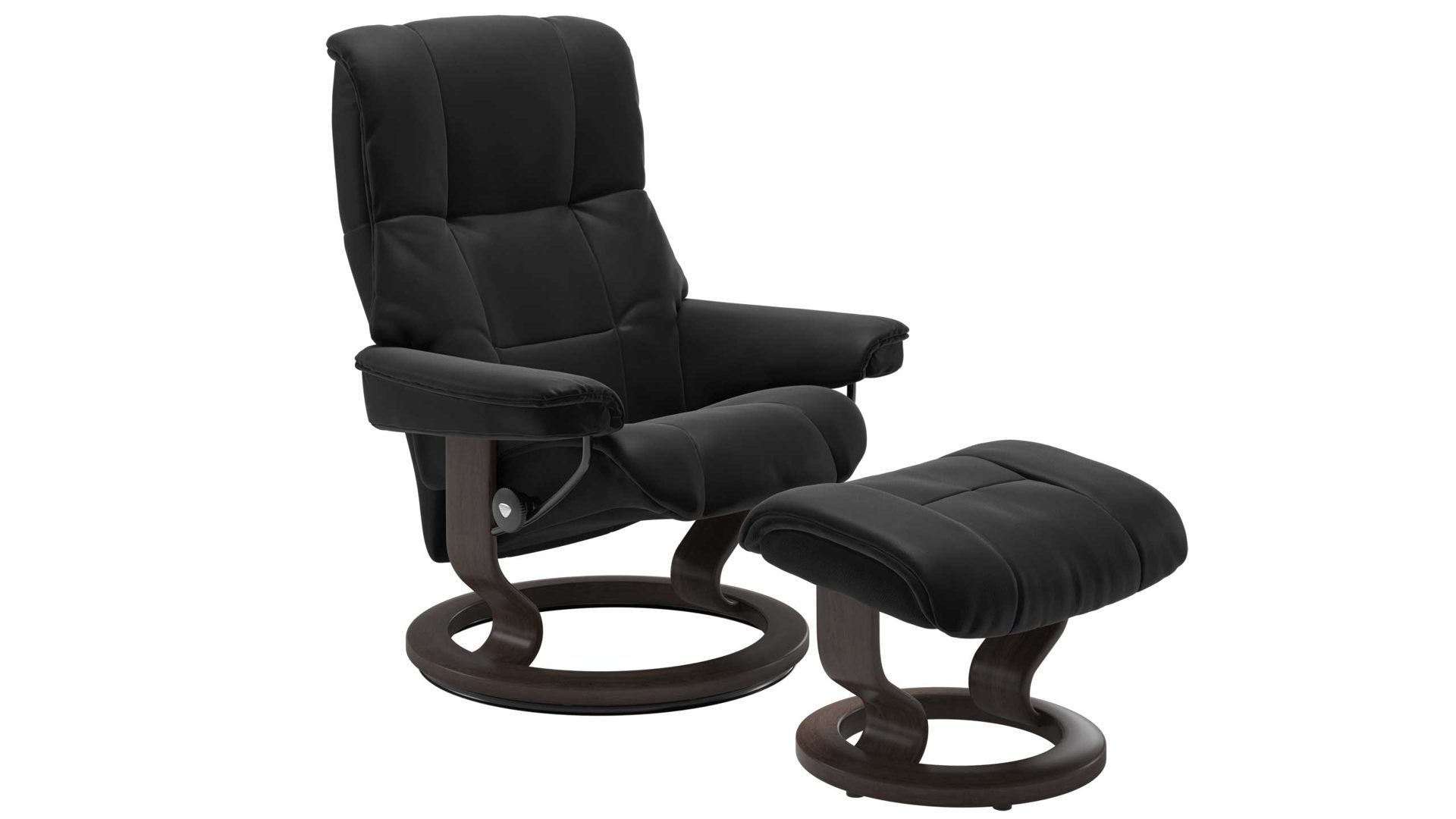 Sessel Ekornes aus Leder in Schwarz Holzfarben Dunkel Stressless MAYFAIR M Classic Relax-Sessel und Hocker Leder Classic Wenge, Medium, Leder Paloma Black, Classic Schwarz