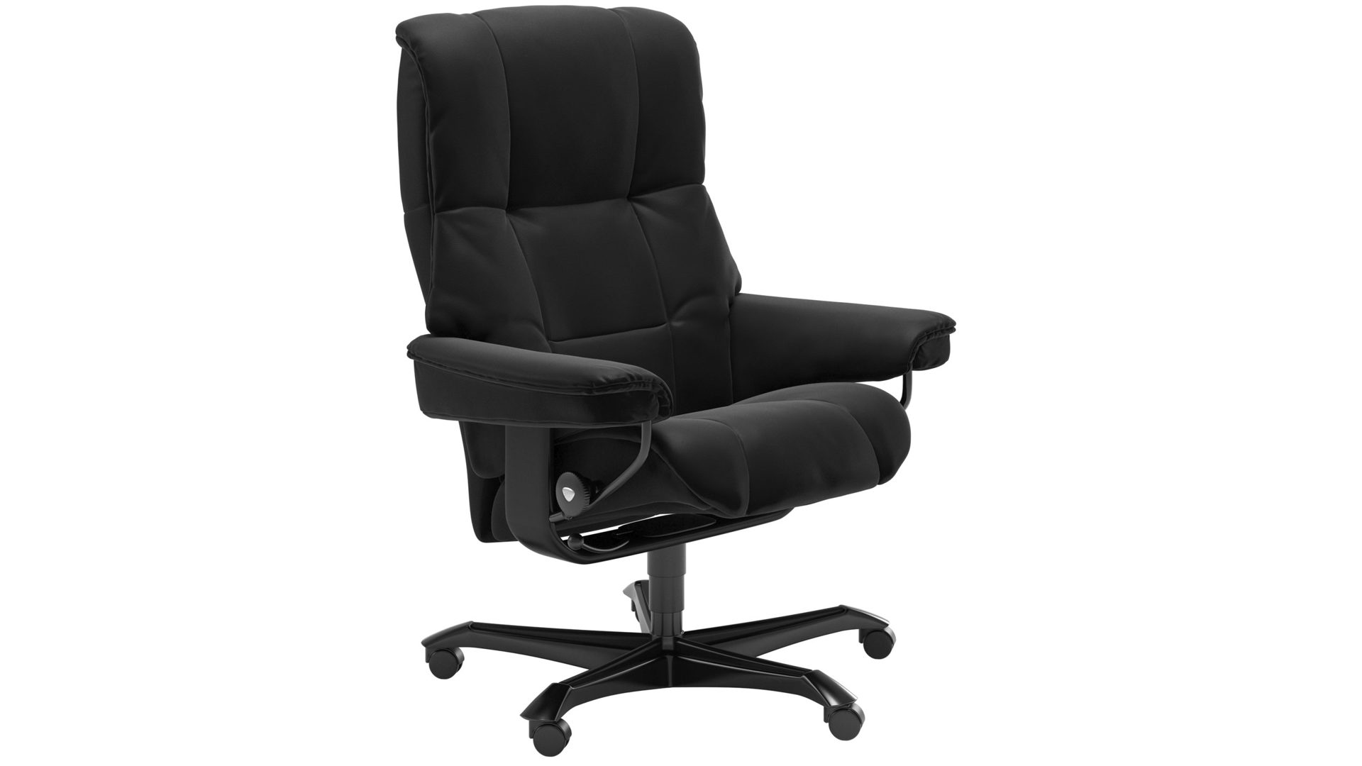 Bürostuhl Ekornes aus Leder in Schwarz Stressless MAYFAIR  Home Office Sessel Bürostuhl Home Office Gestell Schwarz, Medium, Leder Paloma Black