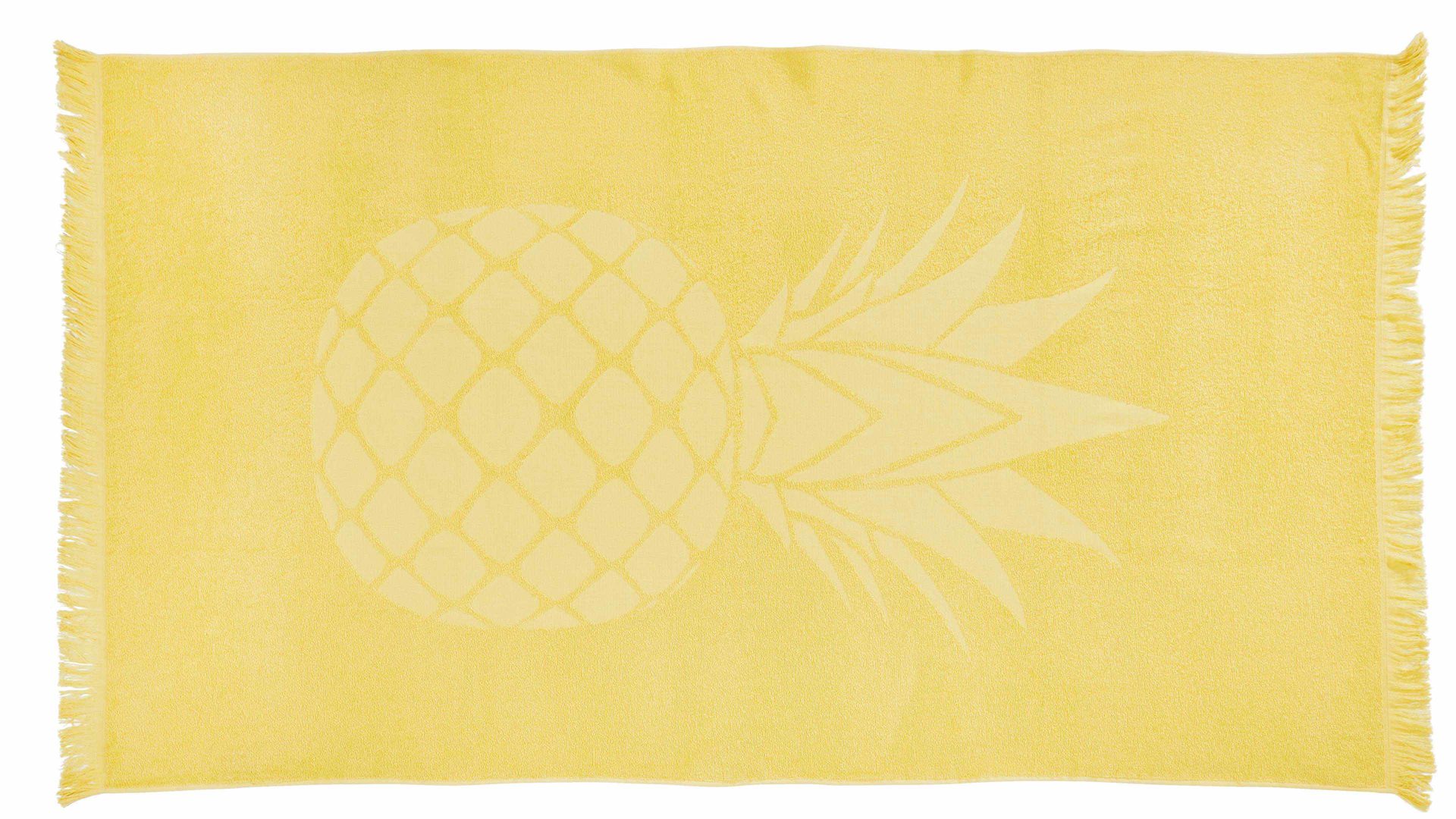 Hamamtuch Done aus Stoff in Gelb done Hamamtuch Capri lemonfarbene Baumwolle – Motiv Pineapple
