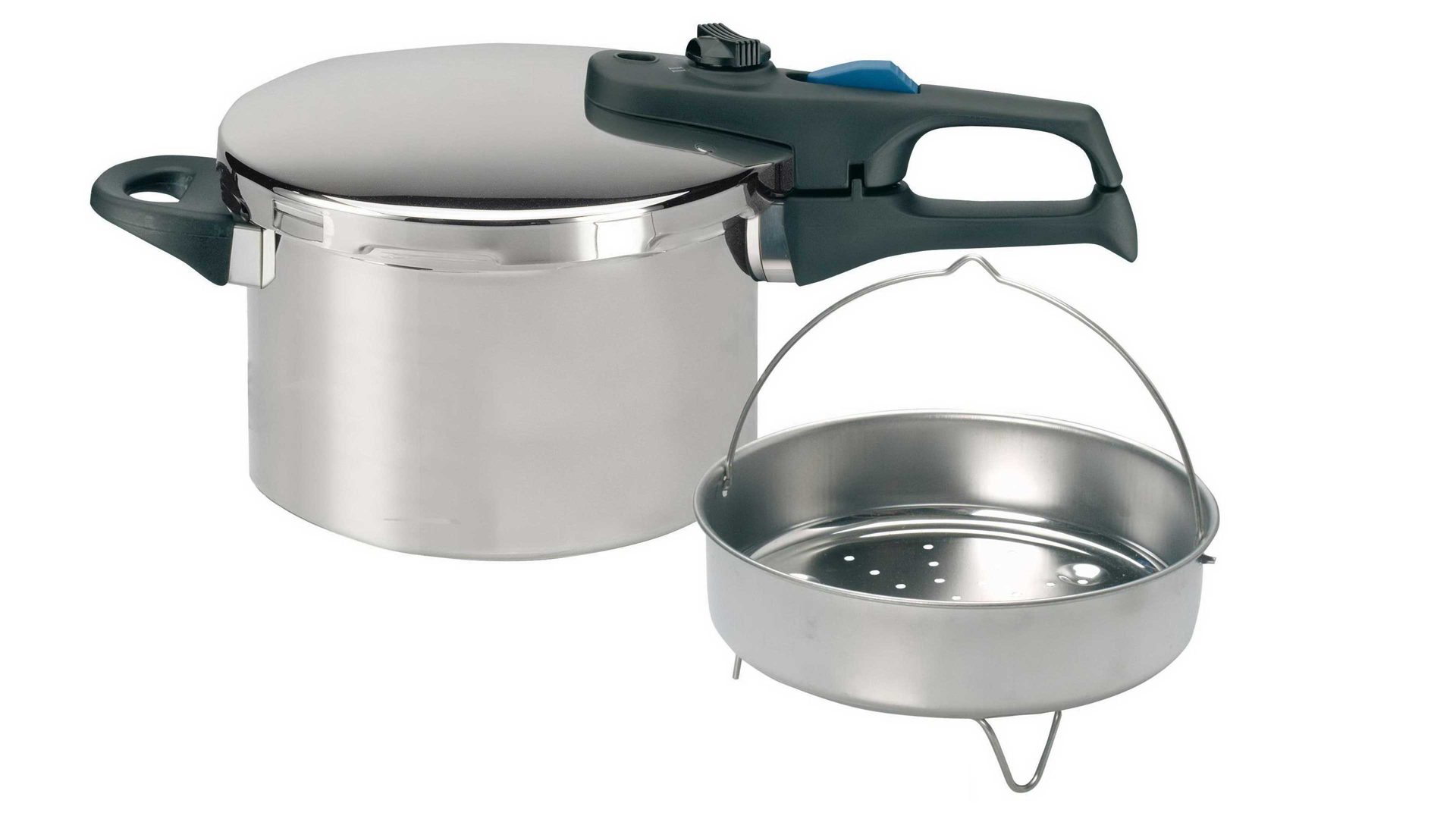 Schnellkochtopf Elo aus Metall in Metallfarben ELO® Schnellkochtopf Praktika Plus XL Edelstahl – Durchmesser ca. 22 cm